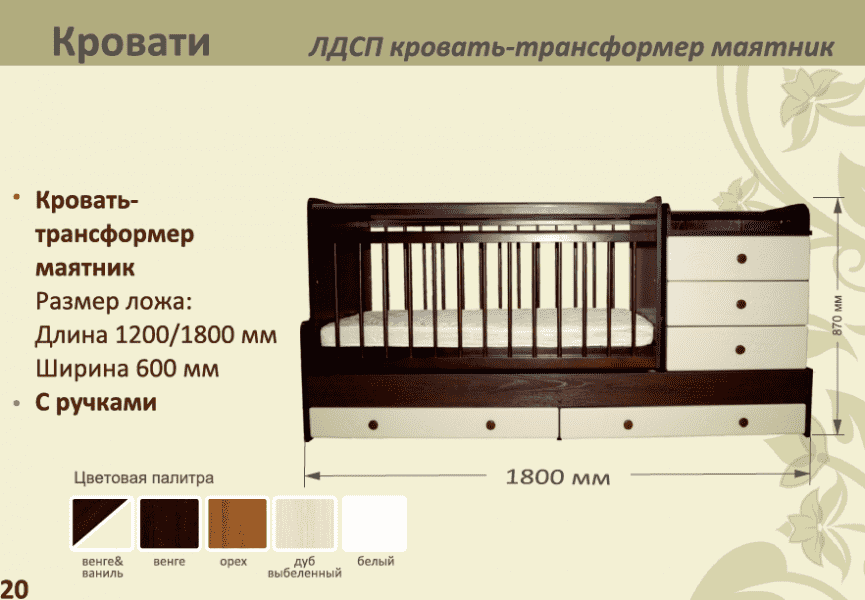 детская лдсп кровать-трансформер маятник в Челябинске