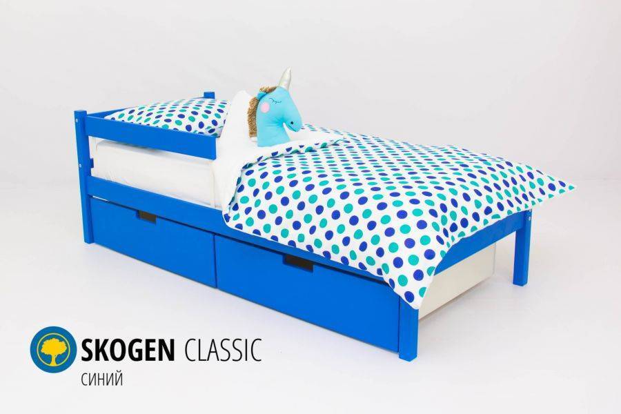 детская кровать skogen classic синий в Челябинске