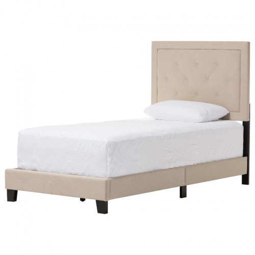 кровать paris linen upholstered beige 90х200 в Челябинске