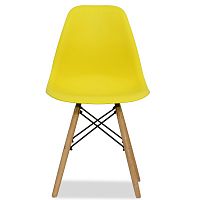 стул деревянный pc-015 желтый ножки дерево (eames style) в Челябинске