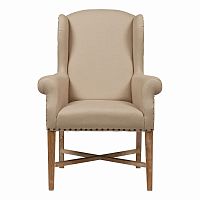 кресло мягкое с ушами french wing chair бежевое в Челябинске