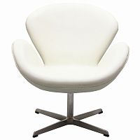 кресло swan chair экокожа белое в Челябинске