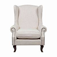 кресло мягкое с ушами белое collins wingback chair в Челябинске