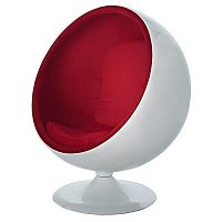 кресло-шар eero ball chair бело-красное в Челябинске