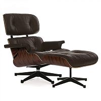 кресло eames style lounge chair палисандр коричневое в Челябинске