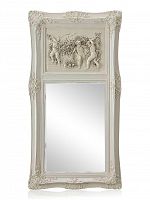 зеркало настенное прямоугольное в высокой белой раме францини distressed chalk white в Челябинске