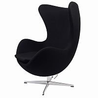 кресло arne jacobsen style egg chair черное в Челябинске