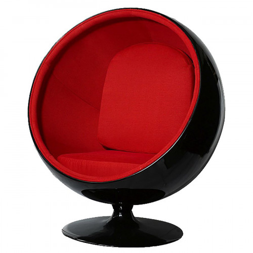 кресло eero ball chair черно-красное в Челябинске