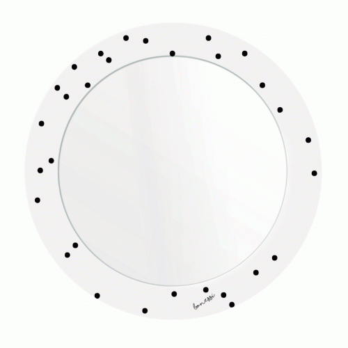 зеркало с рисунком белое круглое черные точки pois в Челябинске
