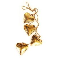 гирлянда новогодняя подвесная сердца золотые golden hearts, 65 см в Челябинске