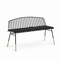 siena bench 120 черный металл черная ткань от la forma (ex julia grup) в Челябинске