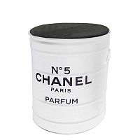 декоративная бочка- пуф chanel №5 white m в Челябинске