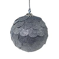 шар новогодний серебряный с блестящими чешуйками paper ball, 10 см в Челябинске