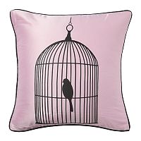 подушка с птичкой в клетке birdie in a cage pink в Челябинске