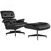 кресло eames style lounge chair черное в Челябинске