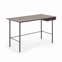 стол mahon desk ореховый шпон, mdf матовый графит в Челябинске