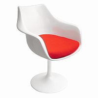 кресло tulip armchair бело-красное шерсть в Челябинске