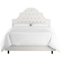 кровать двуспальная 180х200 белая с каретной стяжкой harvey tufted white в Челябинске