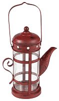 подсвечник-фонарь красный в виде чайника с ручкой old kettle, 27 см в Челябинске