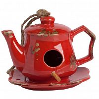 aромолампа для эфирных масел красная в виде чайника candelero red, 17 см в Челябинске