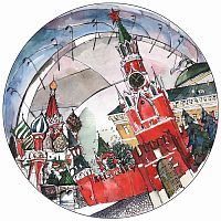 тарелка сувенирная спасская башня в Челябинске