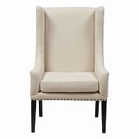 кресло мягкое с ушами белое nailhead fabric armchair в Челябинске