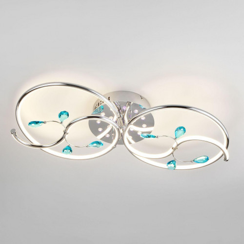 потолочная светодиодная люстра eurosvet venera 90131/2 хром в Челябинске