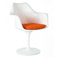 кресло tulip armchair бело-оранжевое шерсть в Челябинске