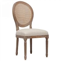 стул vintage french round cane back кремовый лён в Челябинске