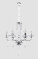 подвесная люстра crystal lux monica sp6 chrome/transparent в Челябинске