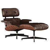 кресло lounge chair & ottoman коричневое в Челябинске