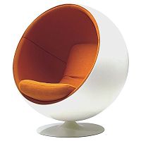 кресло eero ball chair бело-оранжевое в Челябинске