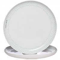 тарелка белая с бирюзовым рисунком 30*30*3,3 в Челябинске
