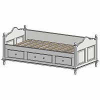 кровать-кушетка 90х190 с ящиками белая нордик в Челябинске