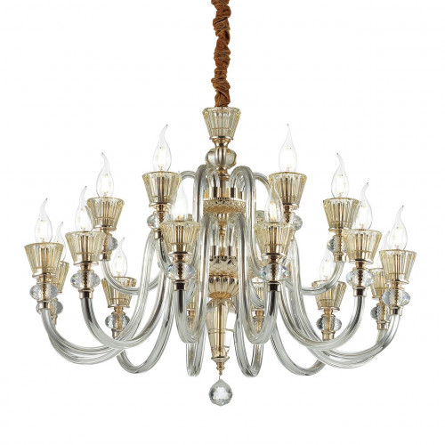 подвесная люстра ideal lux strauss sp18 золото в Челябинске