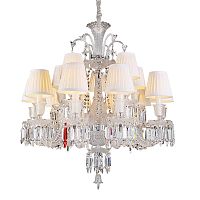 люстра baccarat 10+5 от delight collection белая/прозрачная/ хром в Челябинске