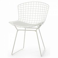 стул bertoia side кожаный standart белый в Челябинске