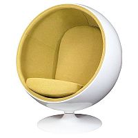 кресло eero ball chair бело-горчичное в Челябинске