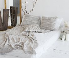 комплект плед с косами (180*220) и 2 наволочки (50*50) лён в Челябинске