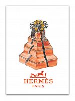 постер hermes подарочные коробки на белом фоне, а4 в Челябинске