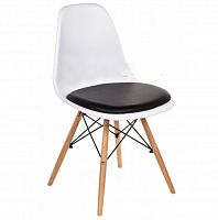 стул деревянный pc-011 белый / черный (eames style) в Челябинске