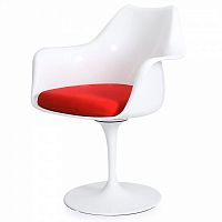 стул eero saarinen style tulip armchair красная подушка в Челябинске