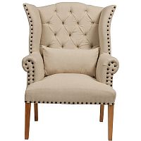 кресло quinn tufted armchair бежевое в Челябинске