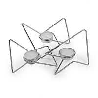 набор подсвечников серебряных металлических для чайных свечей tri-angular loop, 7 см, 3 штуки в Челябинске
