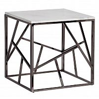 стол журнальный black chrome cube 55*55*56 см хром, белый в Челябинске