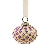 шар новогодний фиолетовый со снежным декором snow ball, 8х7х7 см в Челябинске