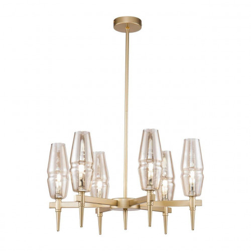 подвесная люстра maytoni lita h002pl-06g янтарная в Челябинске