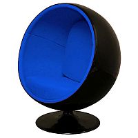 кресло eero ball chair синее с черным в Челябинске