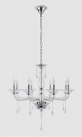 подвесная люстра crystal lux monica sp8 chrome/transparent в Челябинске