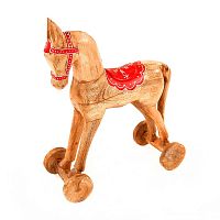 украшение новогоднее лошадка на колесах christmas horse, 40х30х13 см в Челябинске